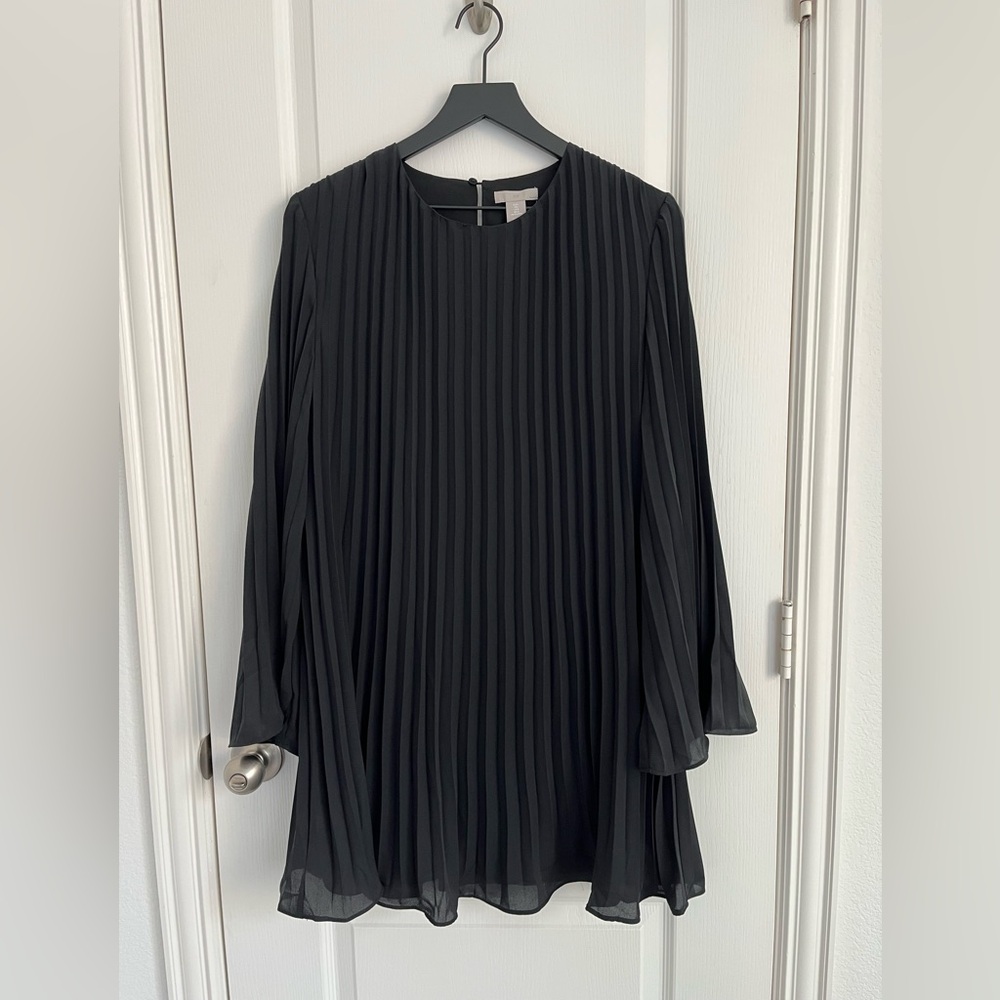 H&M Pleated Chiffon A-Line Dress